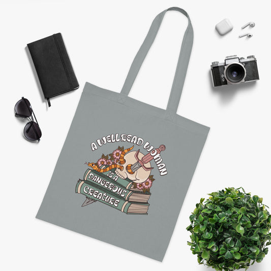A Well Read Woman Is A Dangerous Creature | Cotton Tote