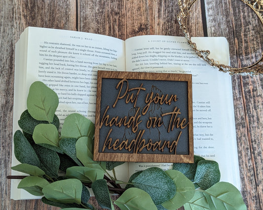 Put your hands on the headboard | Licensed ACOTAR wooden bookshelf sign - Quill & Cauldron