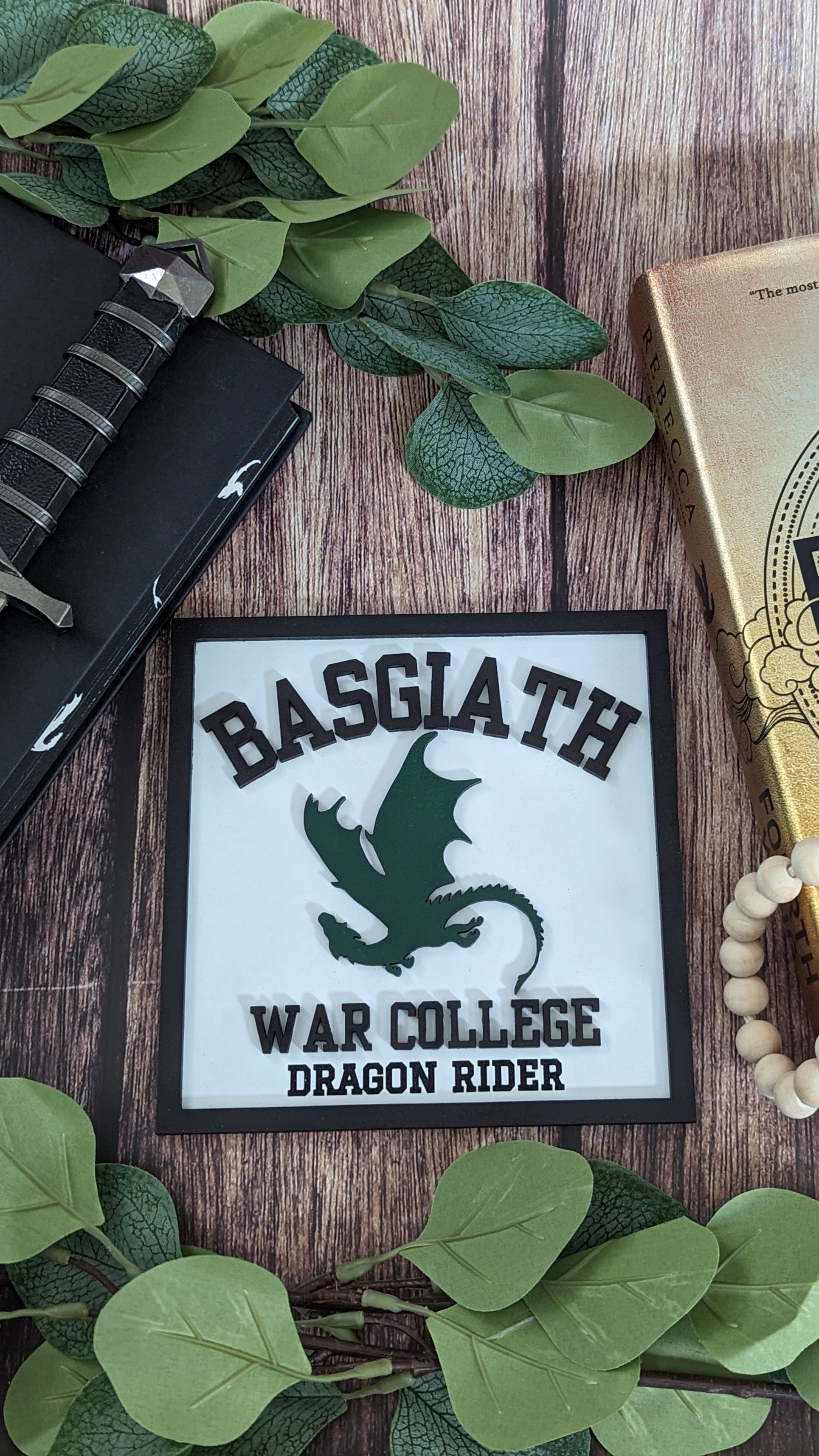 Basgiath War College Choose your Dragon | Licensed Fourth Wing Bookshelf Sign - Quill & Cauldron