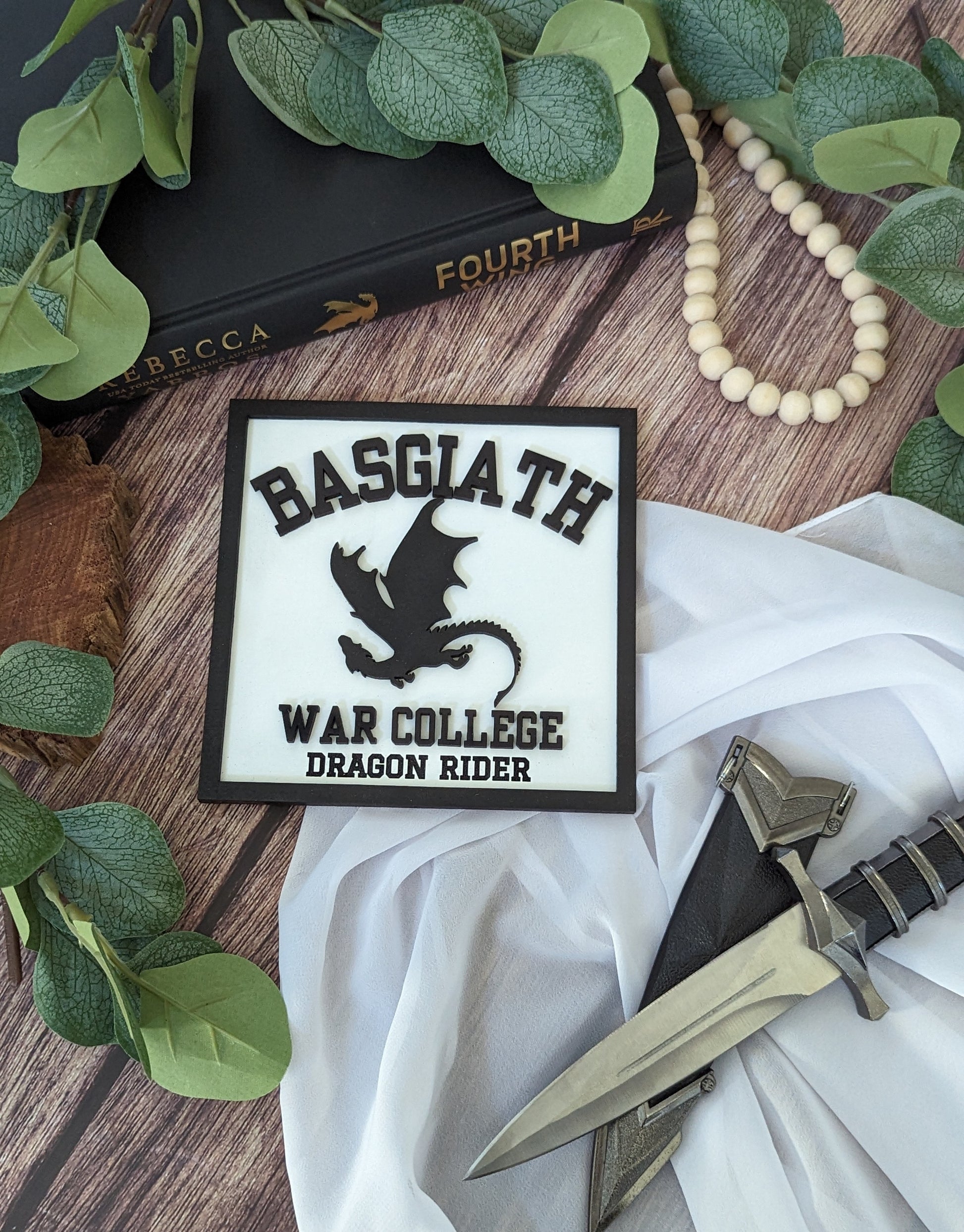 Basgiath War College Choose your Dragon | Licensed Fourth Wing Bookshelf Sign - Quill & Cauldron