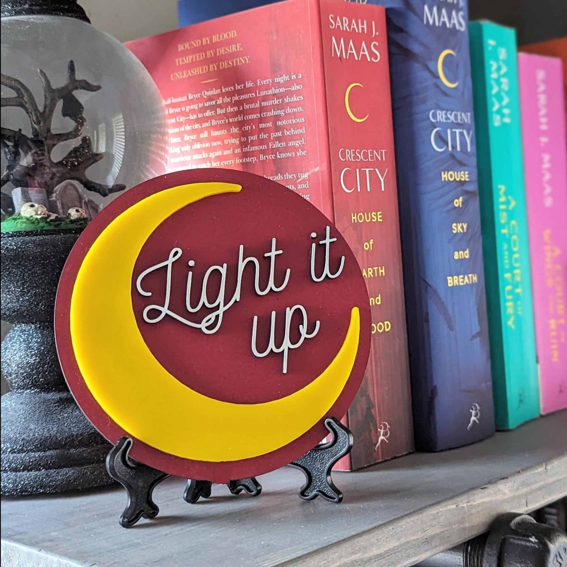 Light it up | Licensed Crescent City Bookshelf Sign - Quill & Cauldron