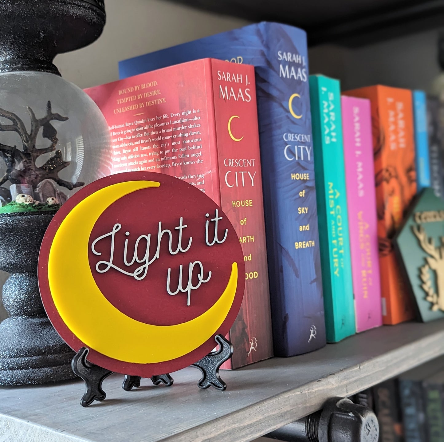 Light it up | Licensed Crescent City Bookshelf Sign - Quill & Cauldron