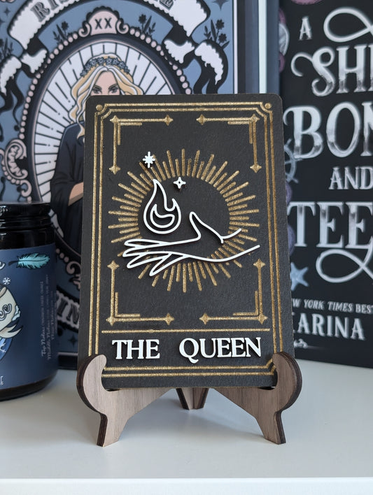 The Queen Tarot Card |  Bookshelf Sign