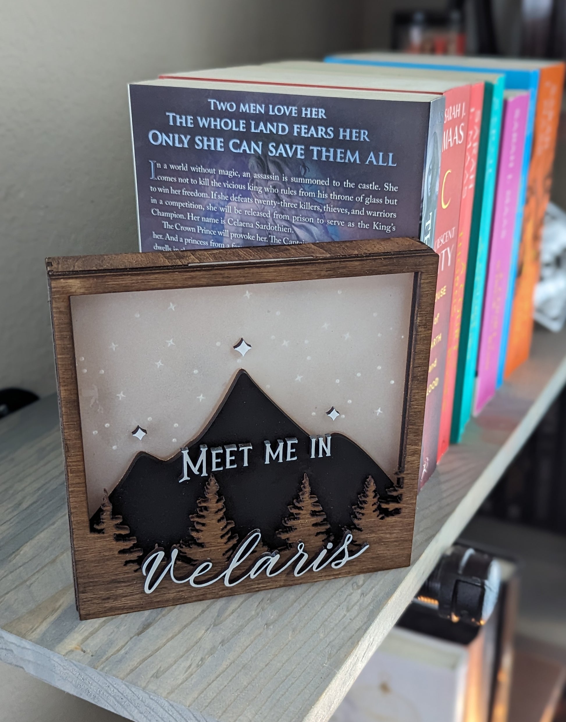 Meet Me In Velaris Officially Licensed ACOTAR Lighted Bookshelf Sign - Quill & Cauldron