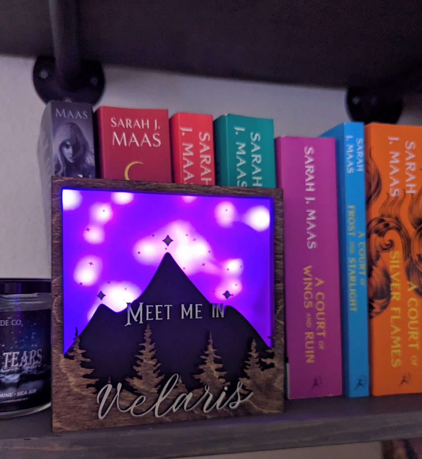 Meet Me In Velaris Officially Licensed ACOTAR Lighted Bookshelf Sign - Quill & Cauldron