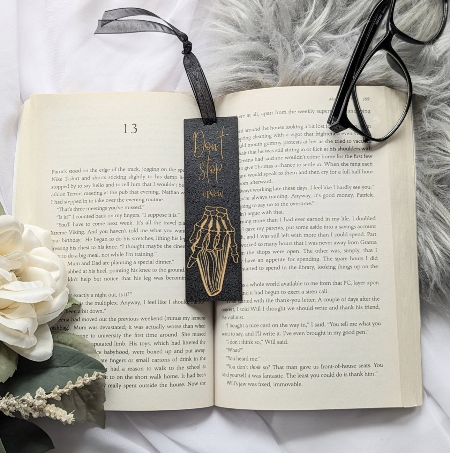 FALL in love woth books, Wood BOOKMARK