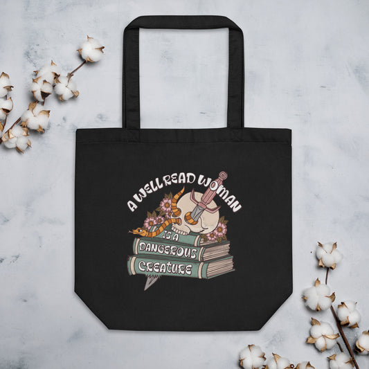 A Well Read Woman is a Dangerous Creature Cotton Tote