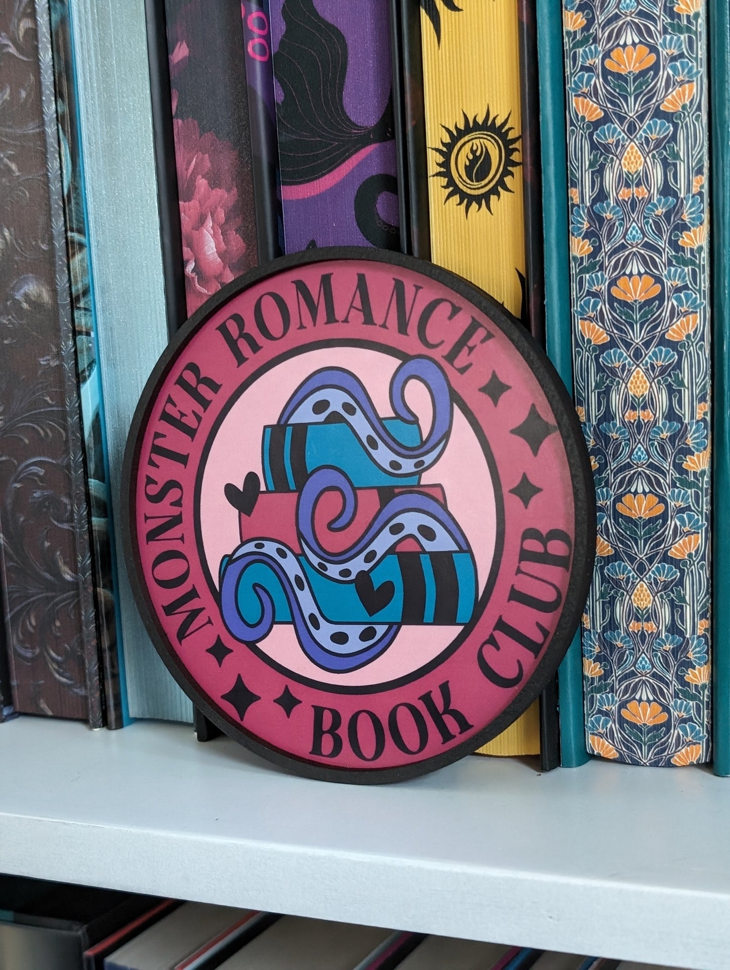 Monster Romance Book Club | Wooden Bookshelf Sign