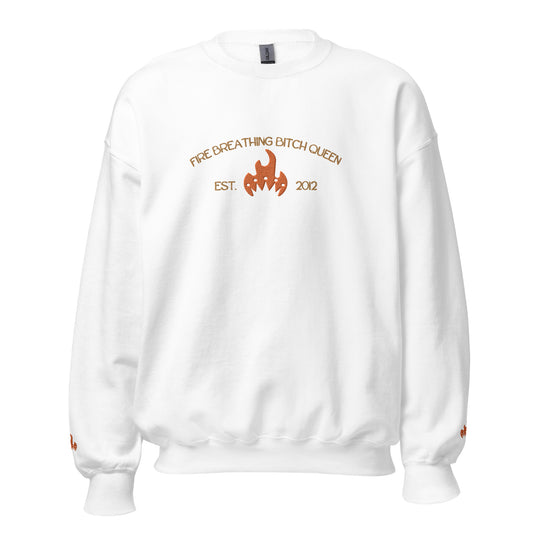 Fire Breathing Bitch Queen | Licensed Throne of Glass Embroidered Crewneck Sweatshirt