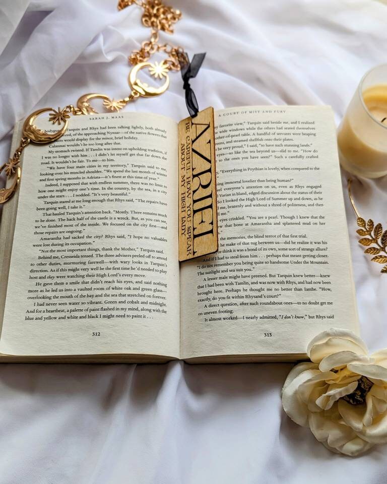 Azriel  "Be careful how you speak about my high lady" | Licensed Wooden Bookmark - Quill & Cauldron