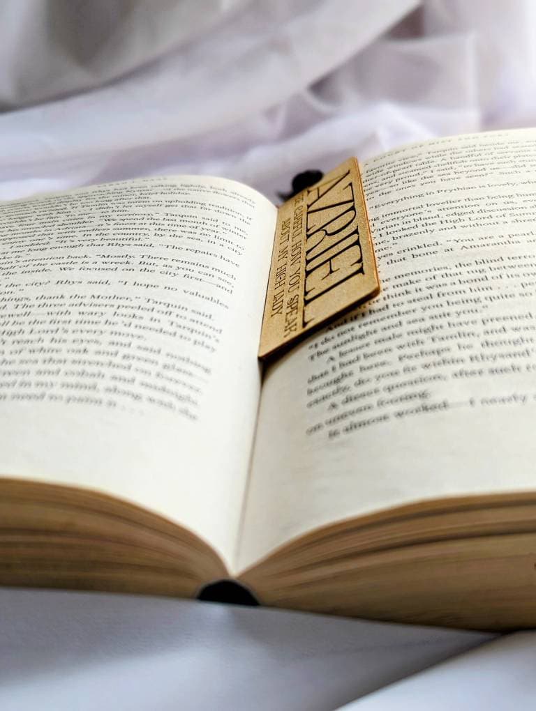 Azriel "Be careful how you speak about my high lady" | Licensed Wooden Bookmark - Quill & Cauldron