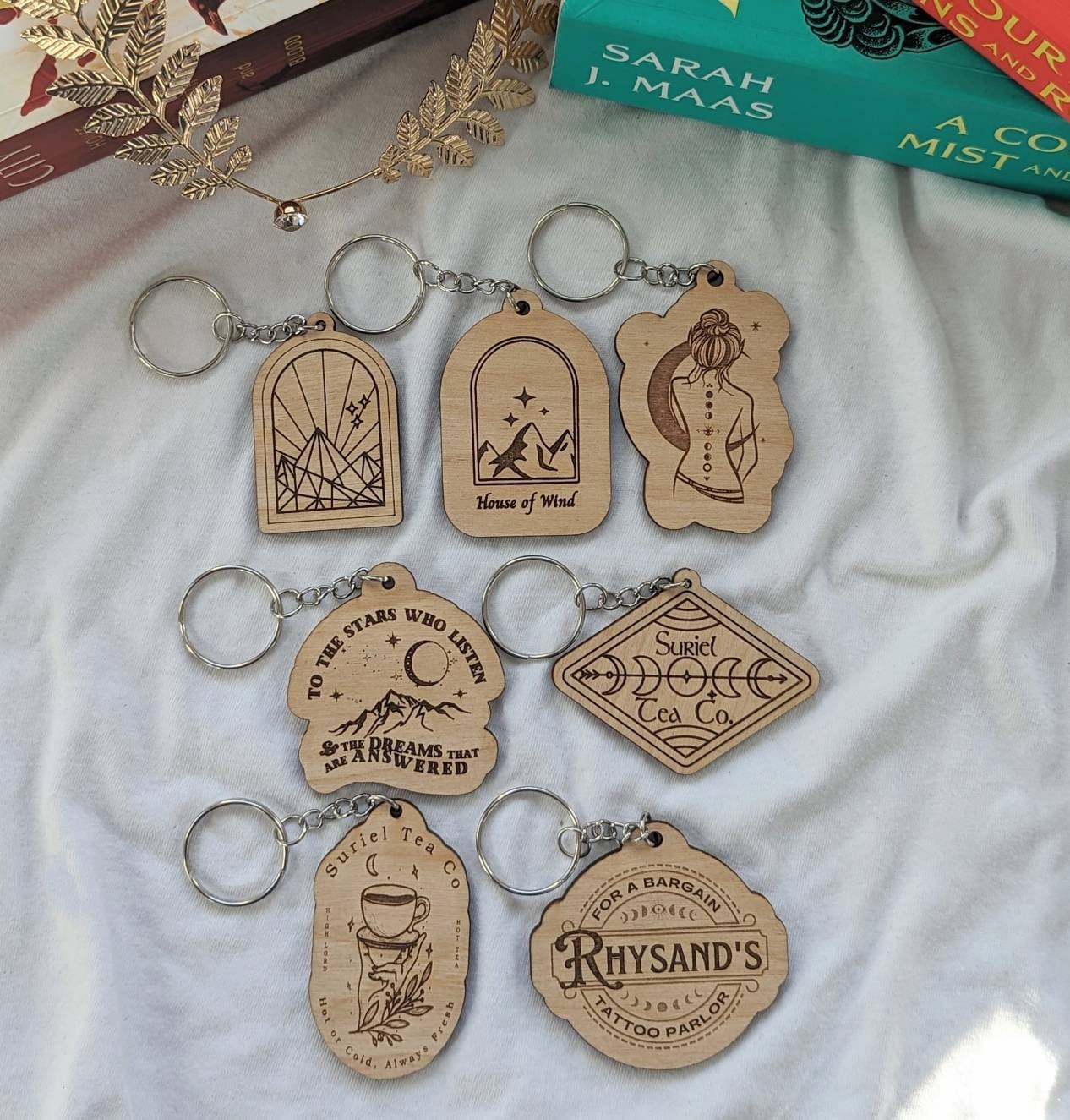 To the Stars Who Listen and the Dreams That are Answered Wooden Keychain - Officially Licensed ACOTAR Merchandise - Quill & Cauldron