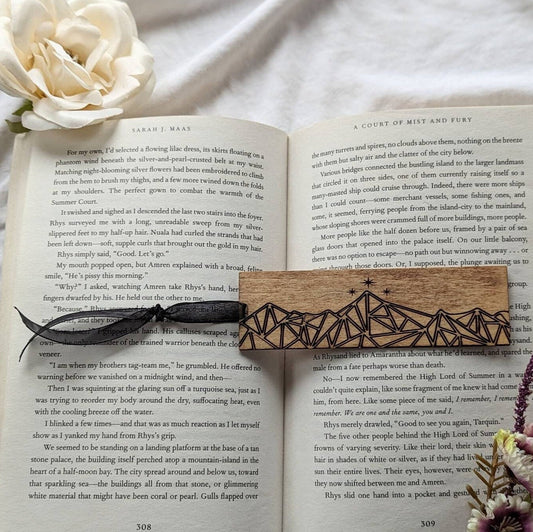 Velaris Mountains City of Starlight | Licensed ACOTAR wooden bookmark - Quill & Cauldron