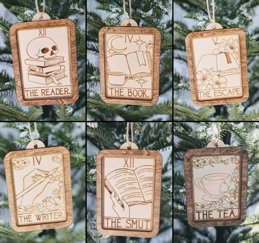 Bookish Tarot Card Holiday Ornaments