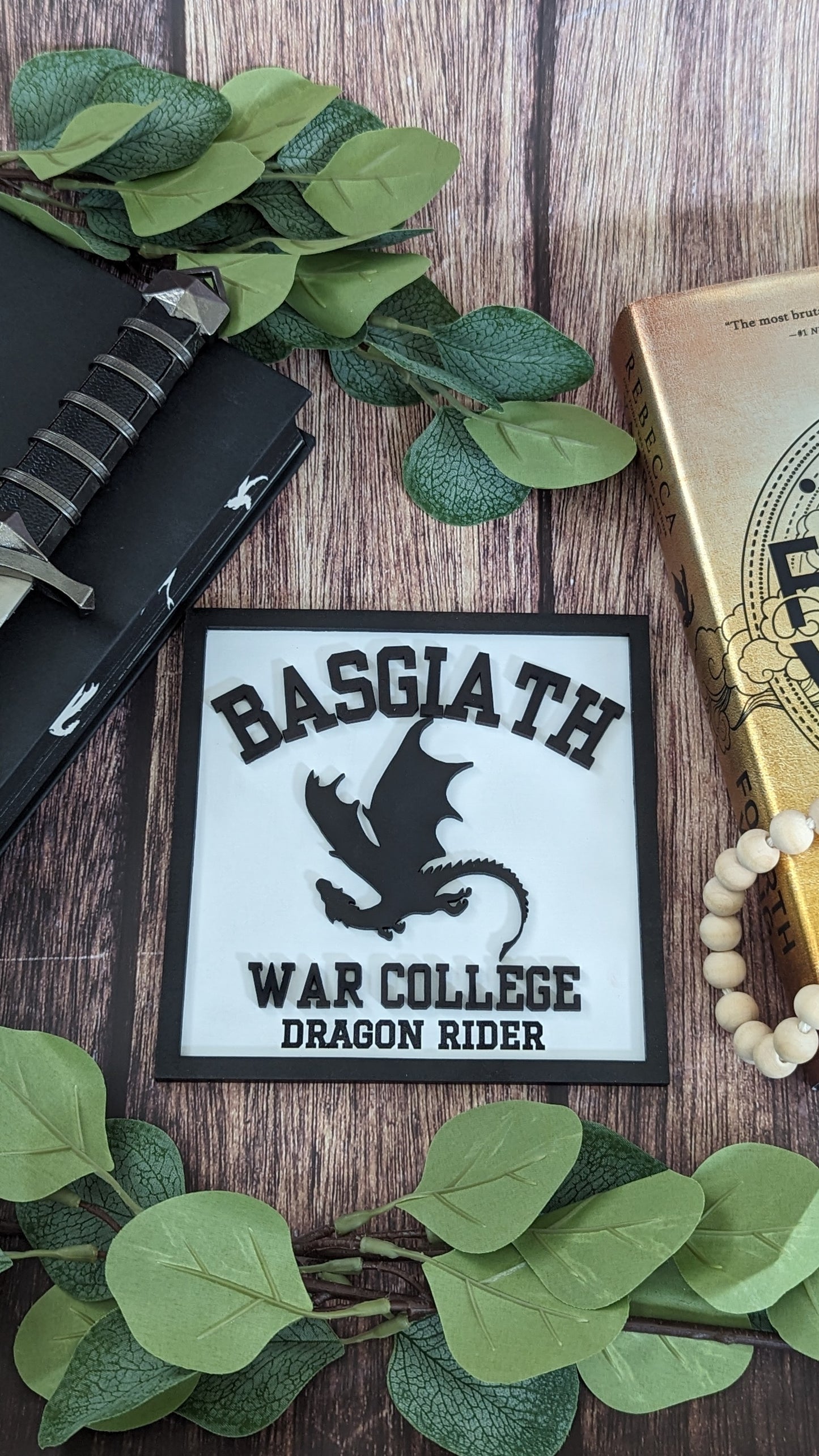 Basgiath War College Choose your Dragon | Licensed Fourth Wing Bookshelf Sign - Quill & Cauldron