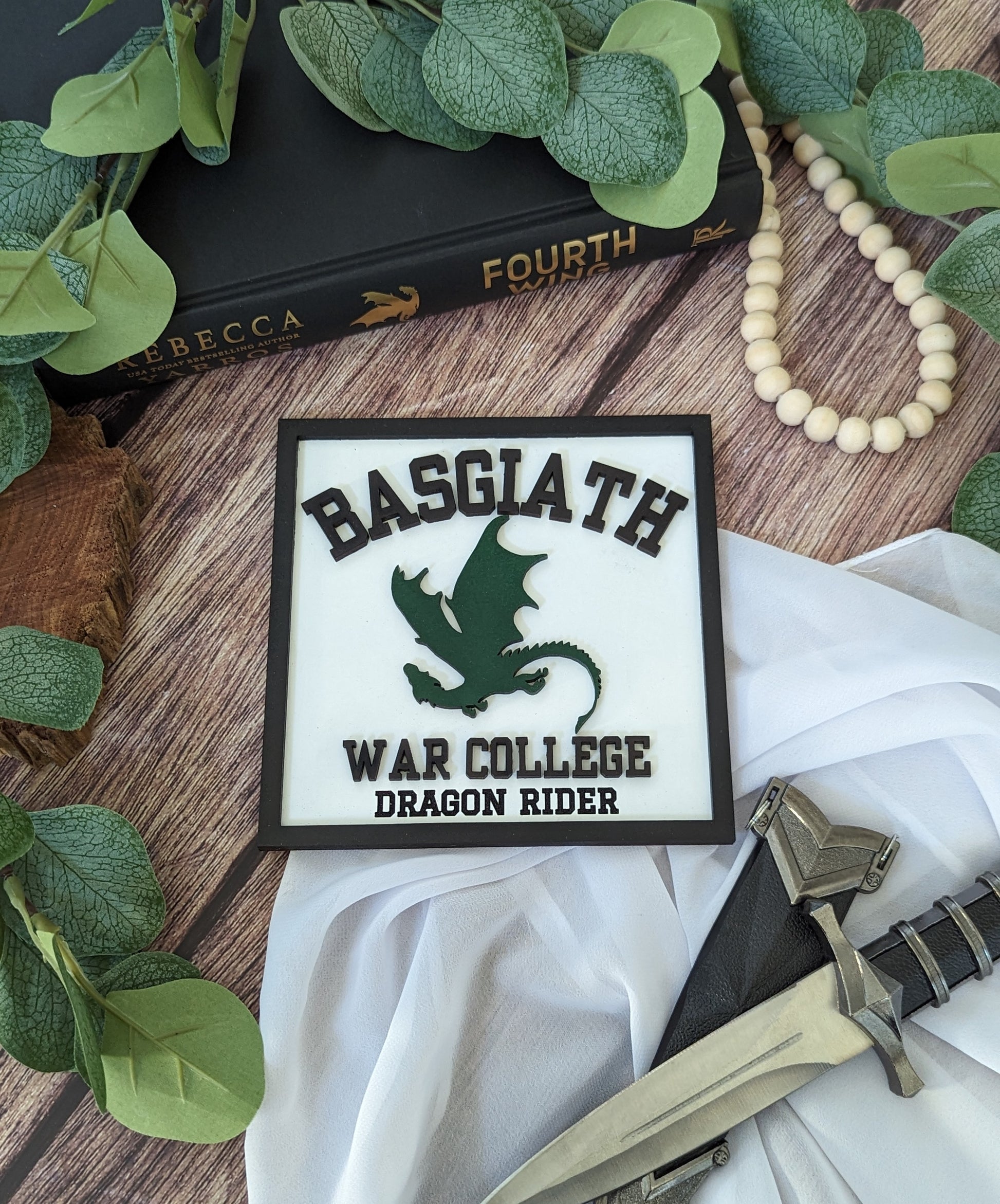 Basgiath War College Choose your Dragon | Licensed Fourth Wing Bookshelf Sign - Quill & Cauldron