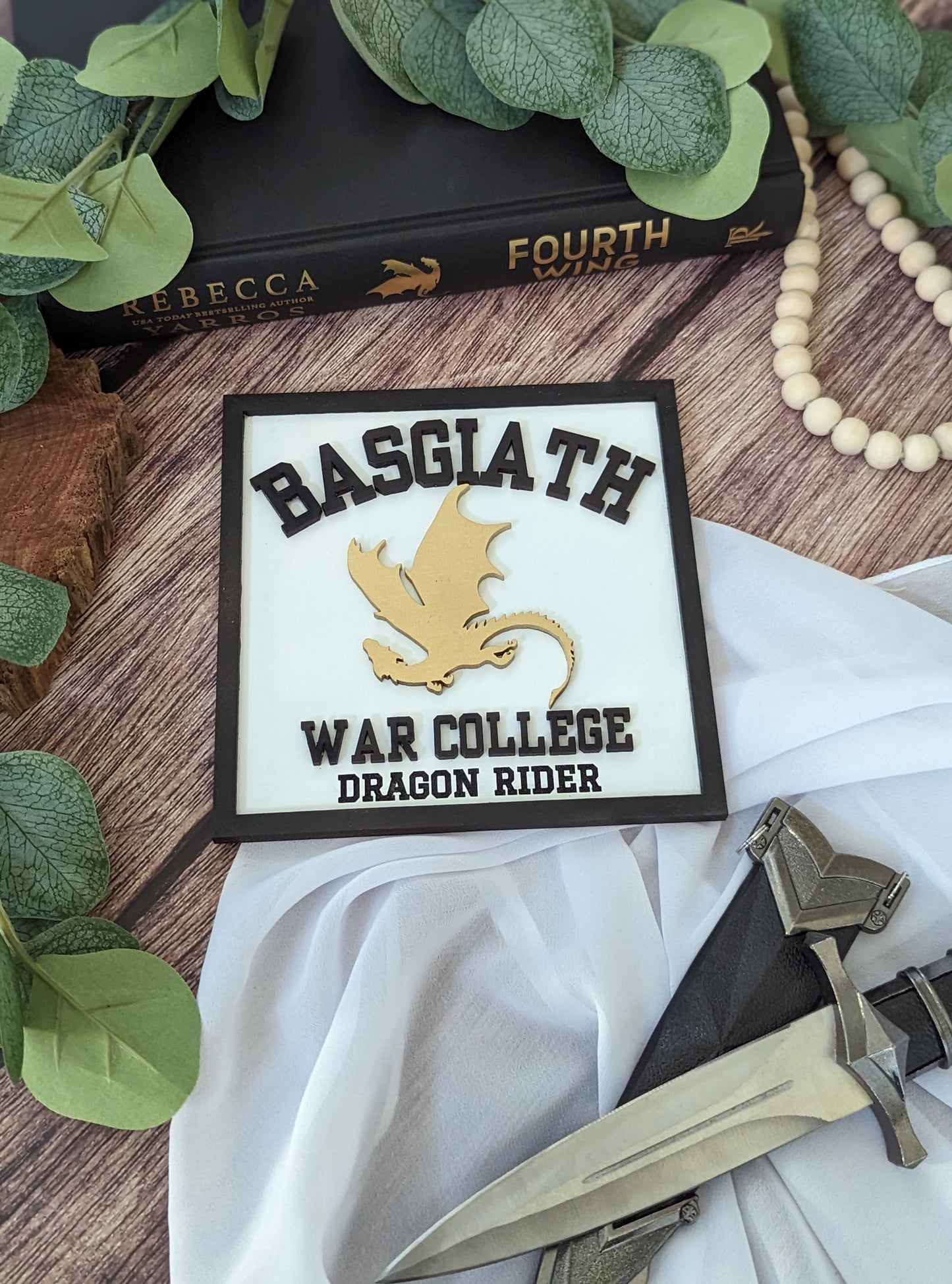 Basgiath War College Choose your Dragon | Licensed Fourth Wing Bookshelf Sign - Quill & Cauldron