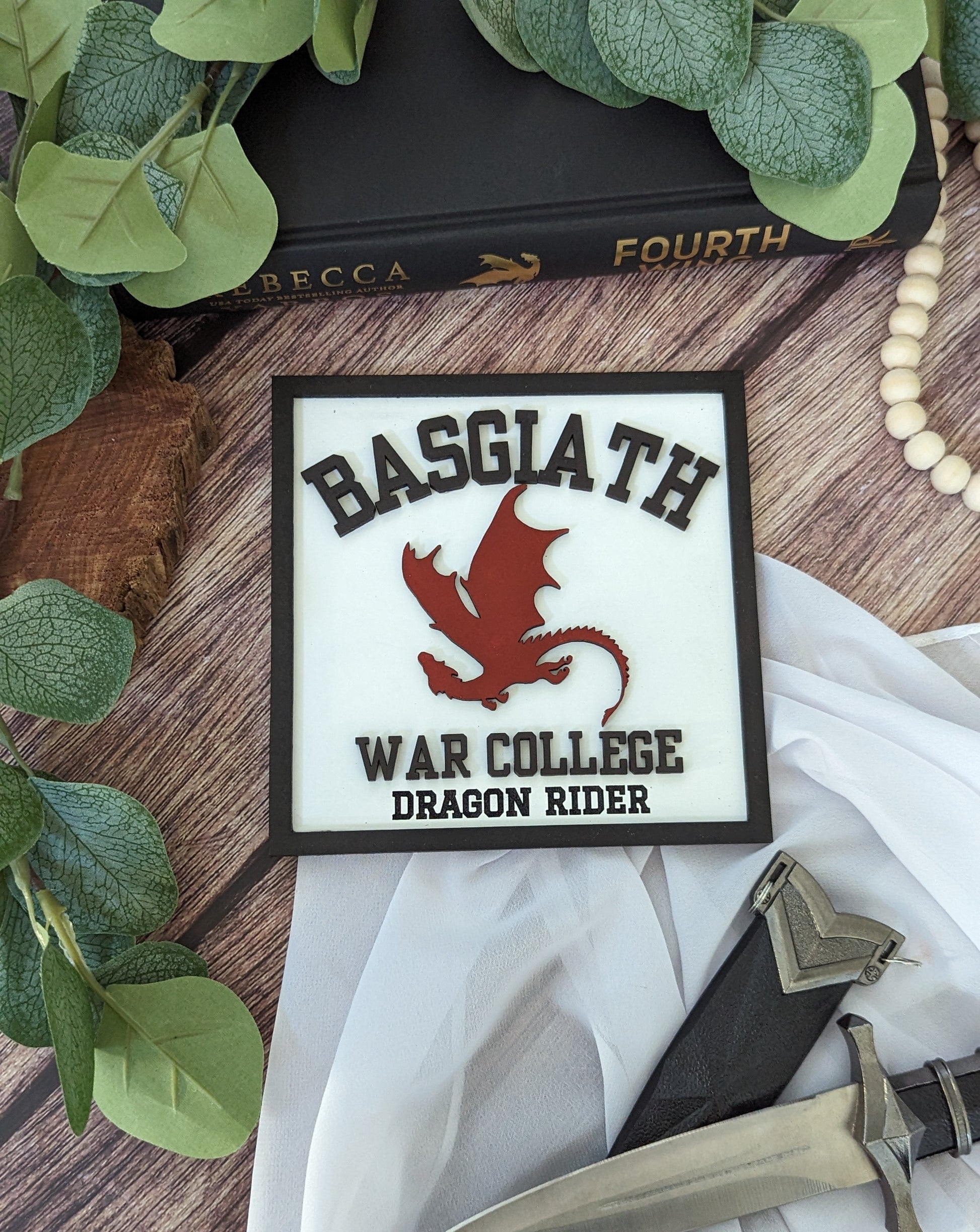 Basgiath War College Choose your Dragon | Licensed Fourth Wing Bookshelf Sign - Quill & Cauldron