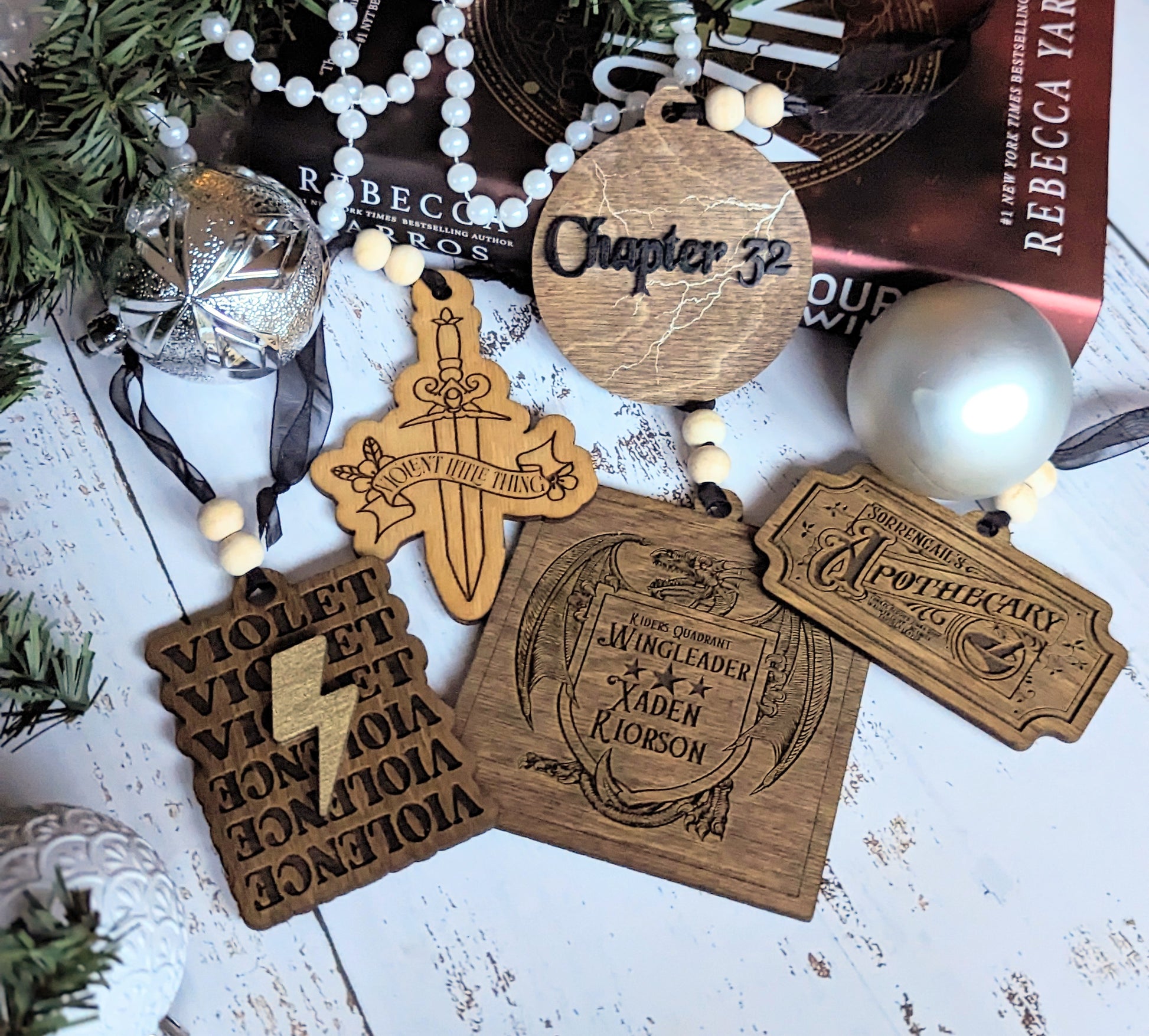 Fourth Wing Holiday Officially Licensed Fourth Wing Christmas Ornaments - Quill & Cauldron