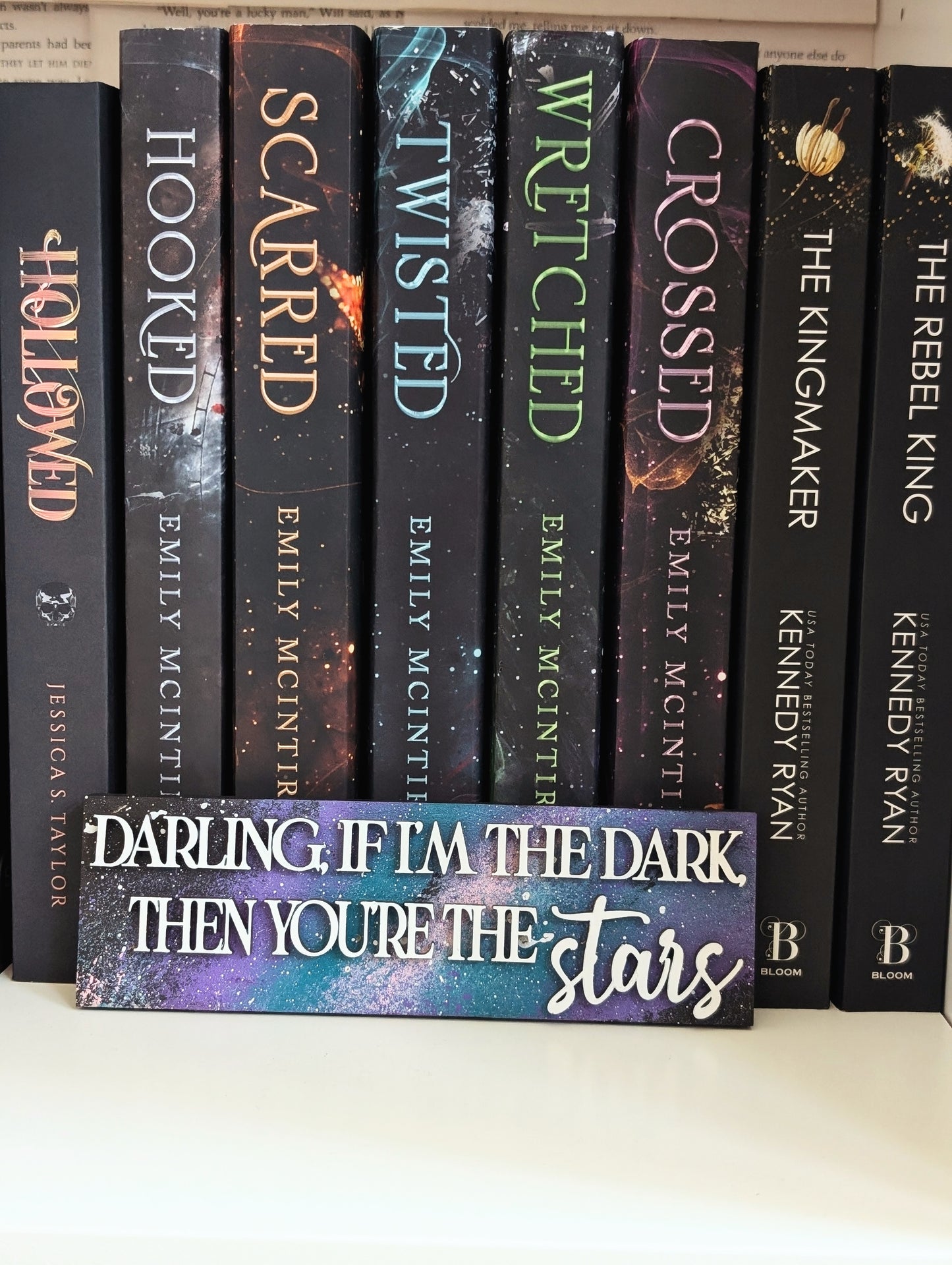 Darling, if I'm the Dark | Licensed Emily McIntire Bookshelf Sign