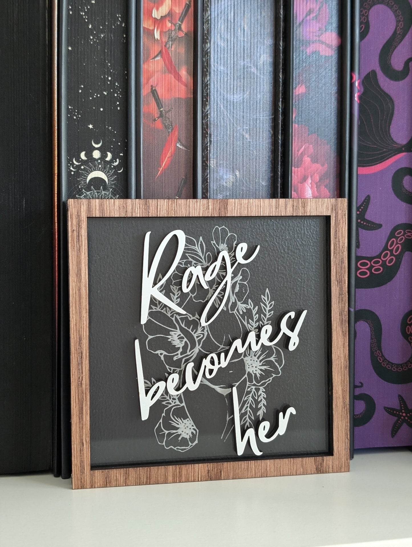 Rage Becomes Her | Bookshelf Sign