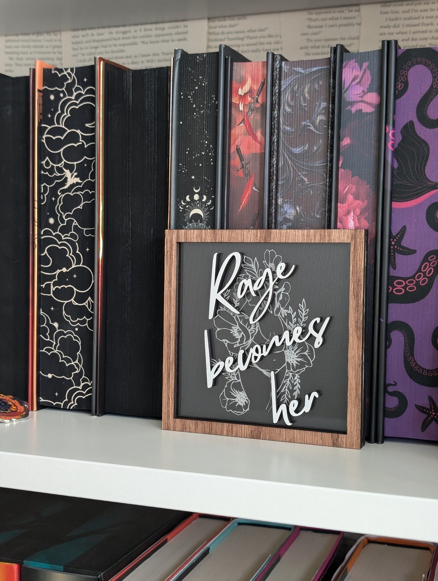 Rage Becomes Her | Bookshelf Sign