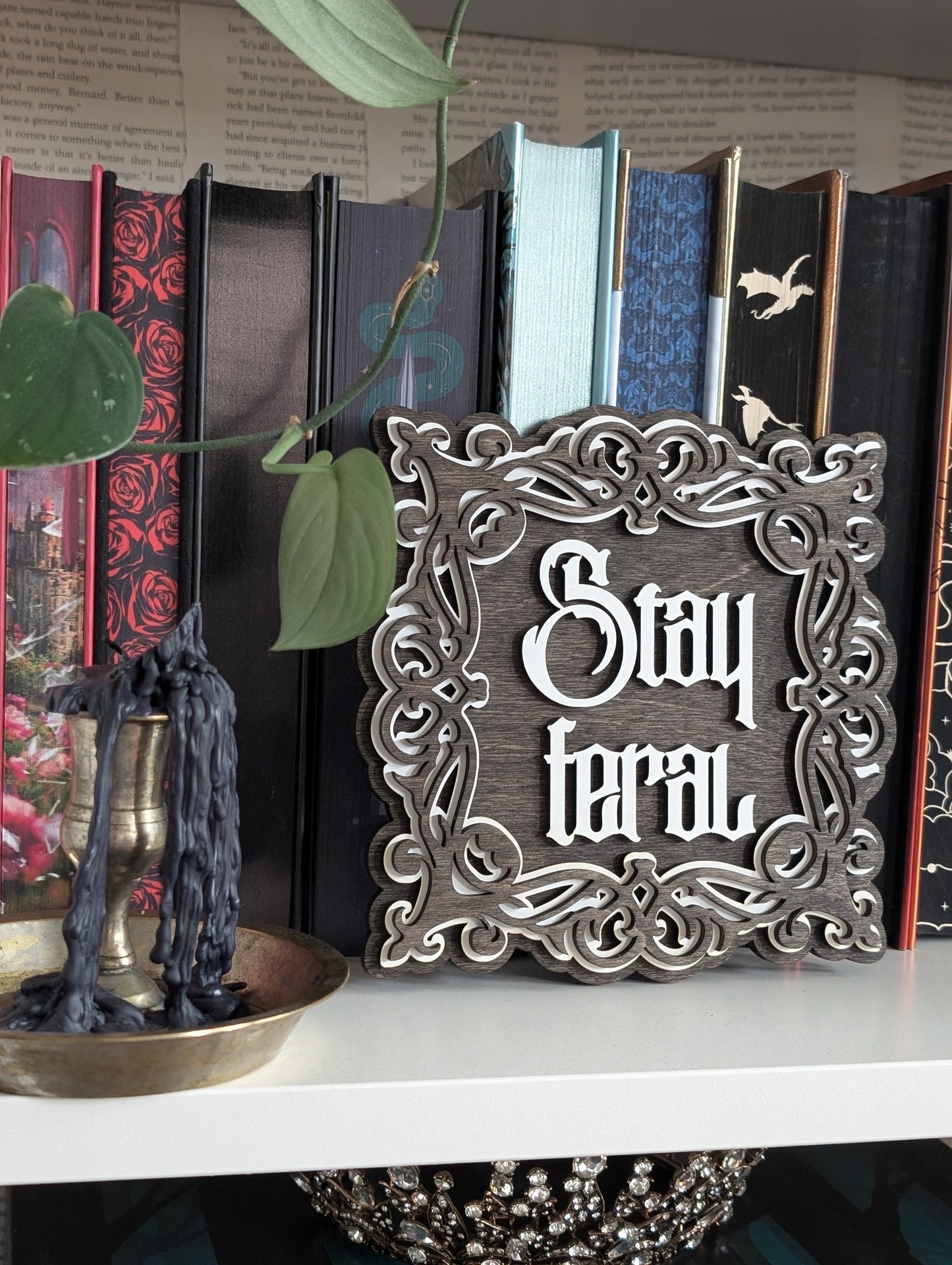 Stay Feral | Bookshelf Sign