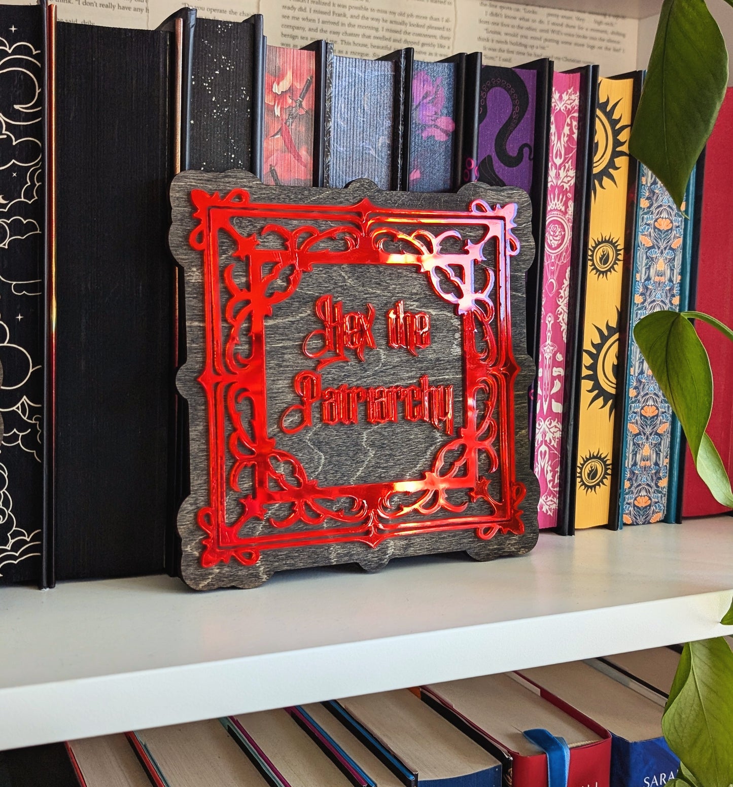 Hex the Patriarchy | Bookshelf Sign