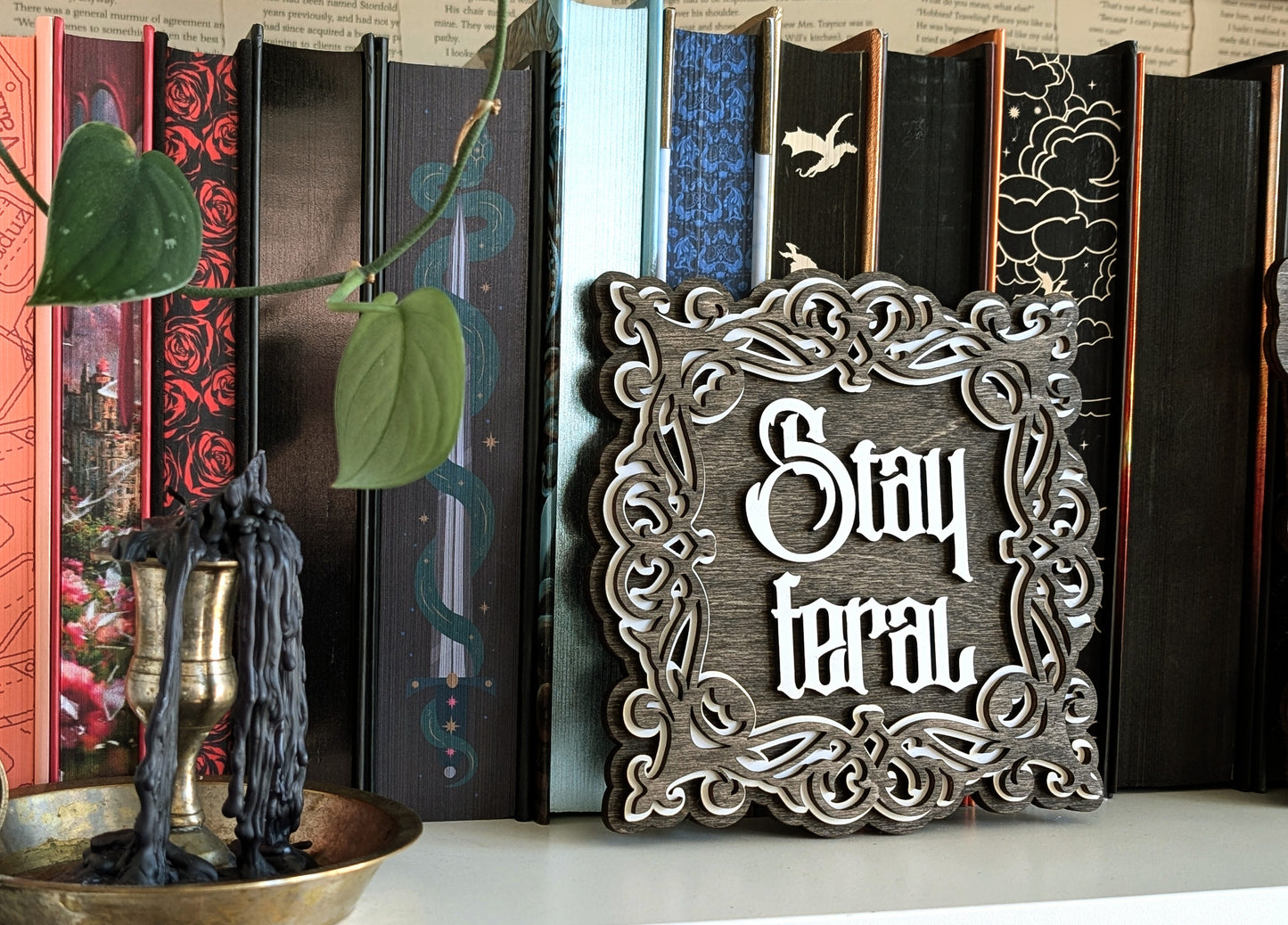 Stay Feral | Bookshelf Sign