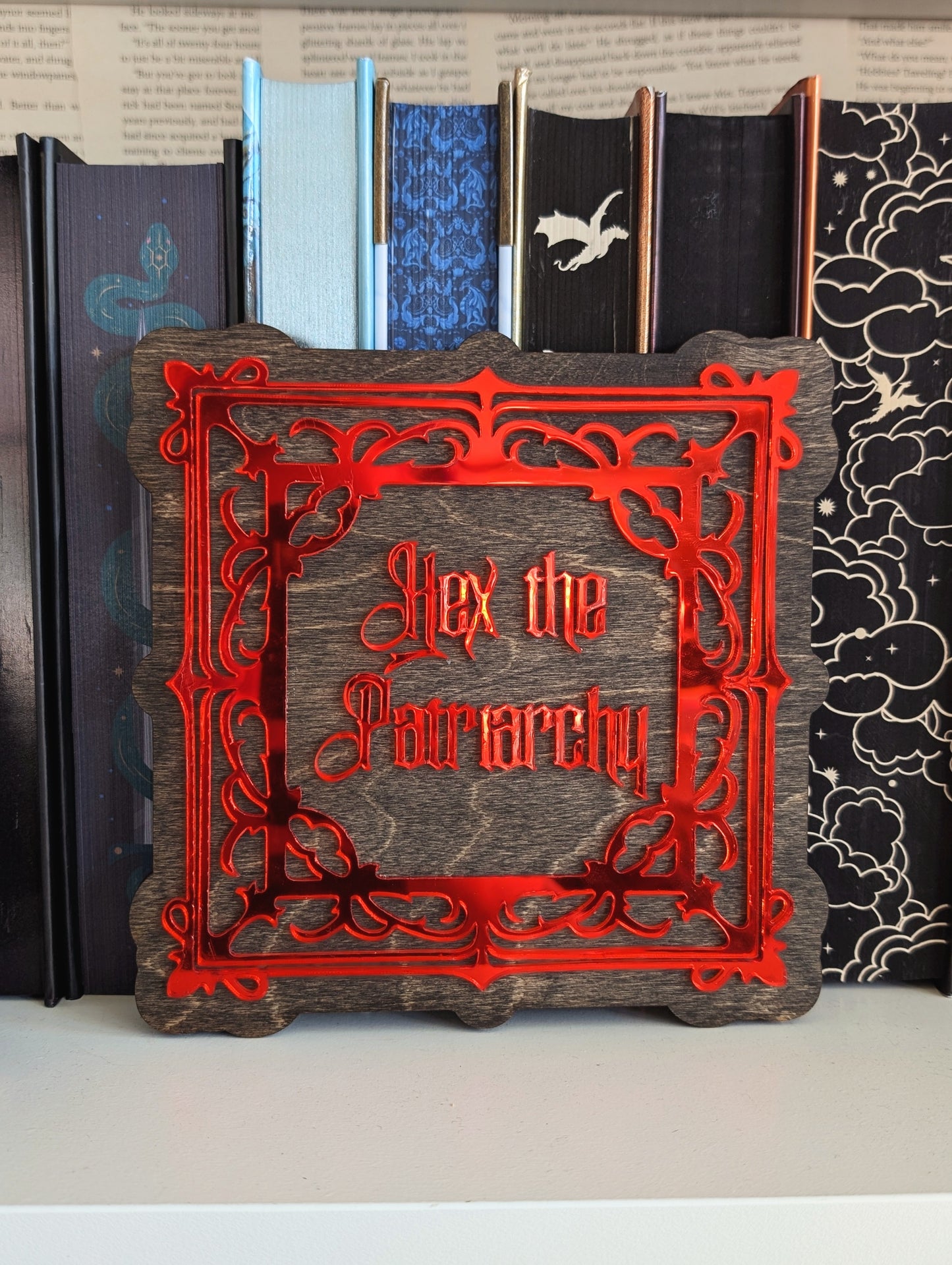 Hex the Patriarchy | Bookshelf Sign