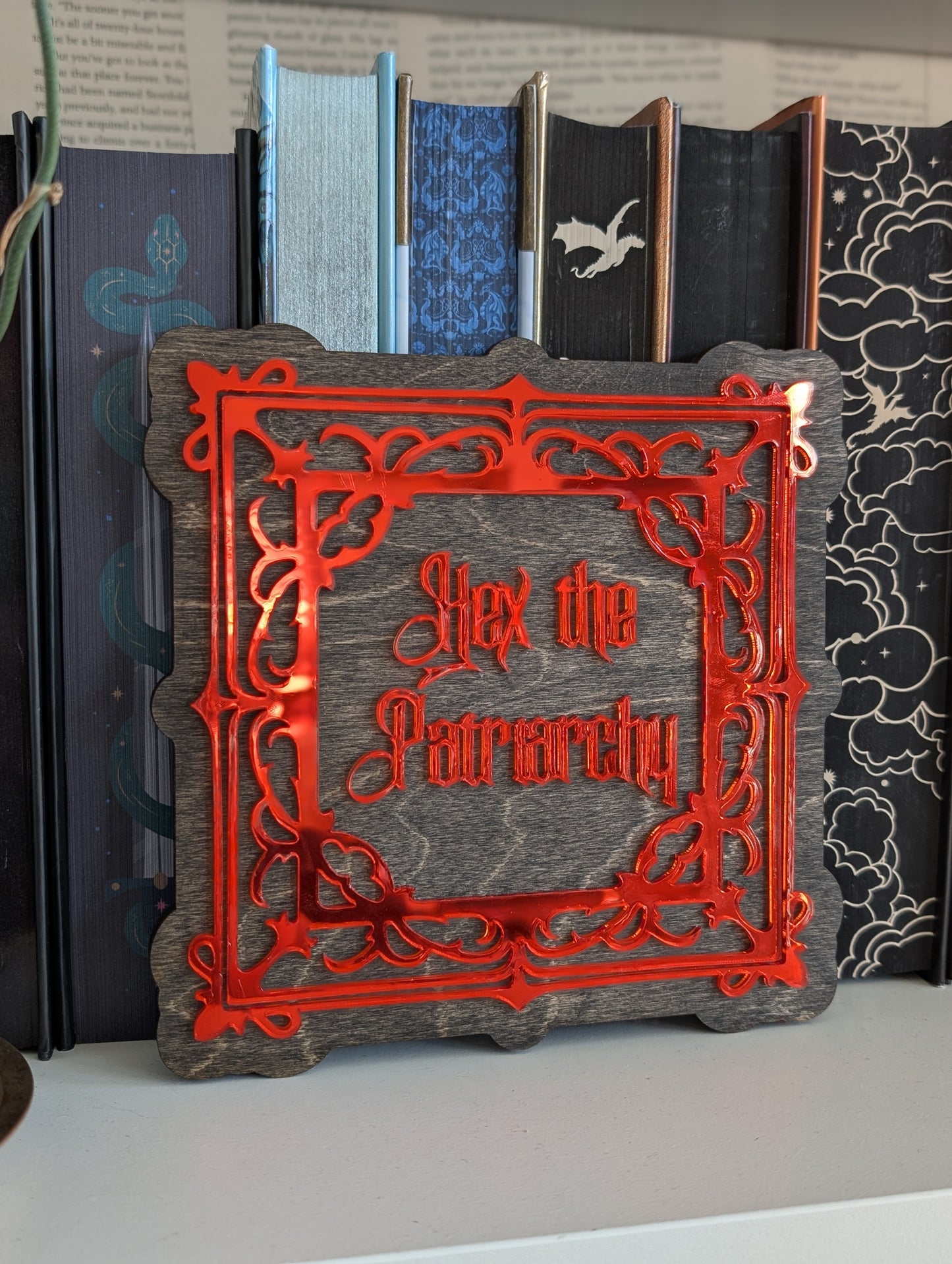 Hex the Patriarchy | Bookshelf Sign