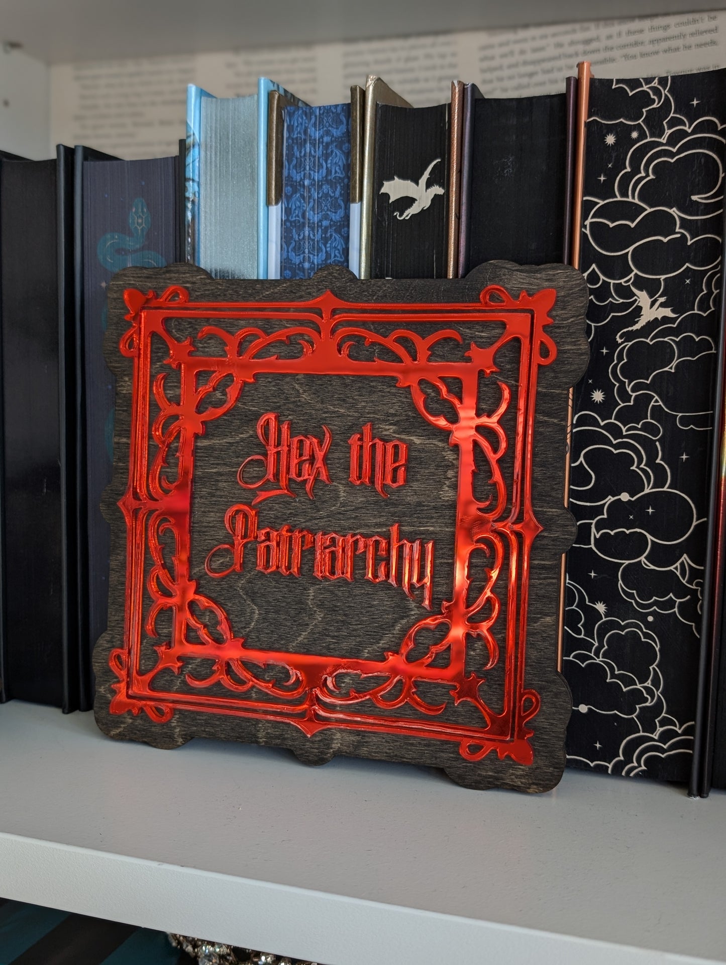 Hex the Patriarchy | Bookshelf Sign