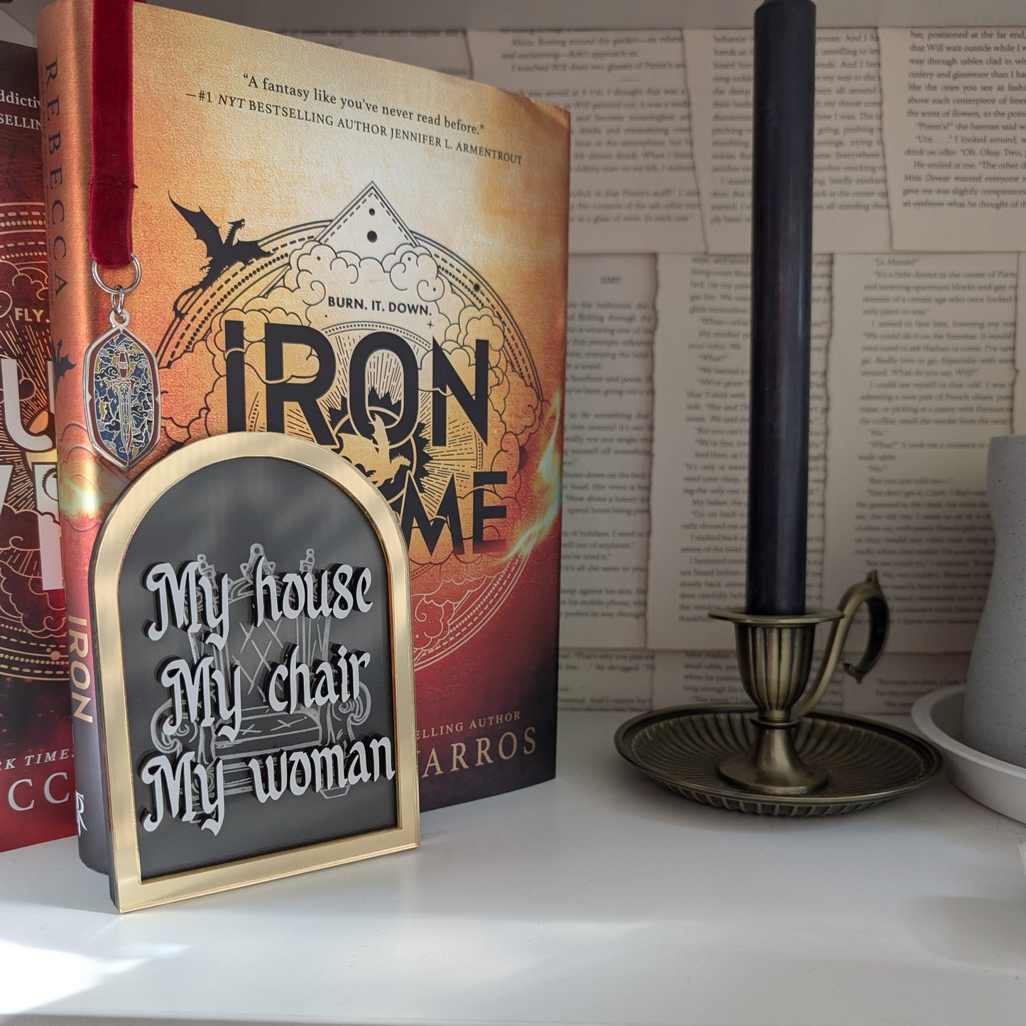 My House My Chair My Woman |  Licensed Iron Flame Bookshelf Sign