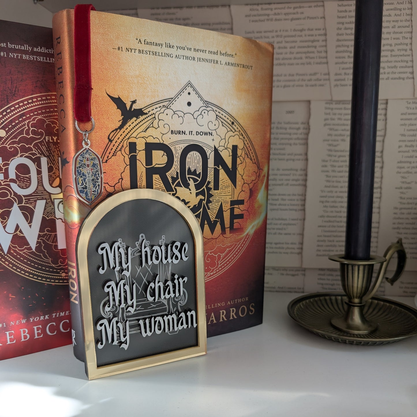 My House My Chair My Woman |  Licensed Iron Flame Bookshelf Sign