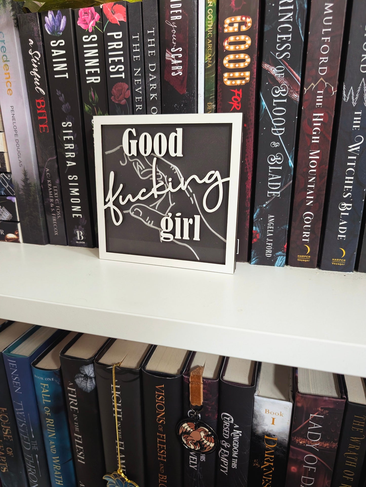 Good F*cking Girl Bookshelf Sign