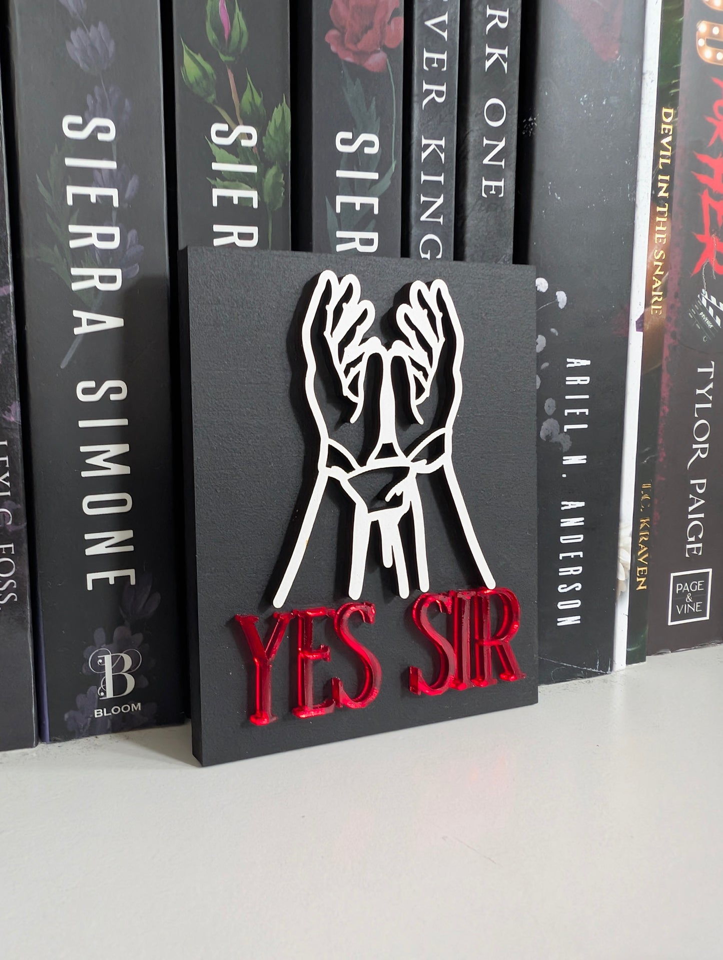 Yes Sir Bookshelf Sign
