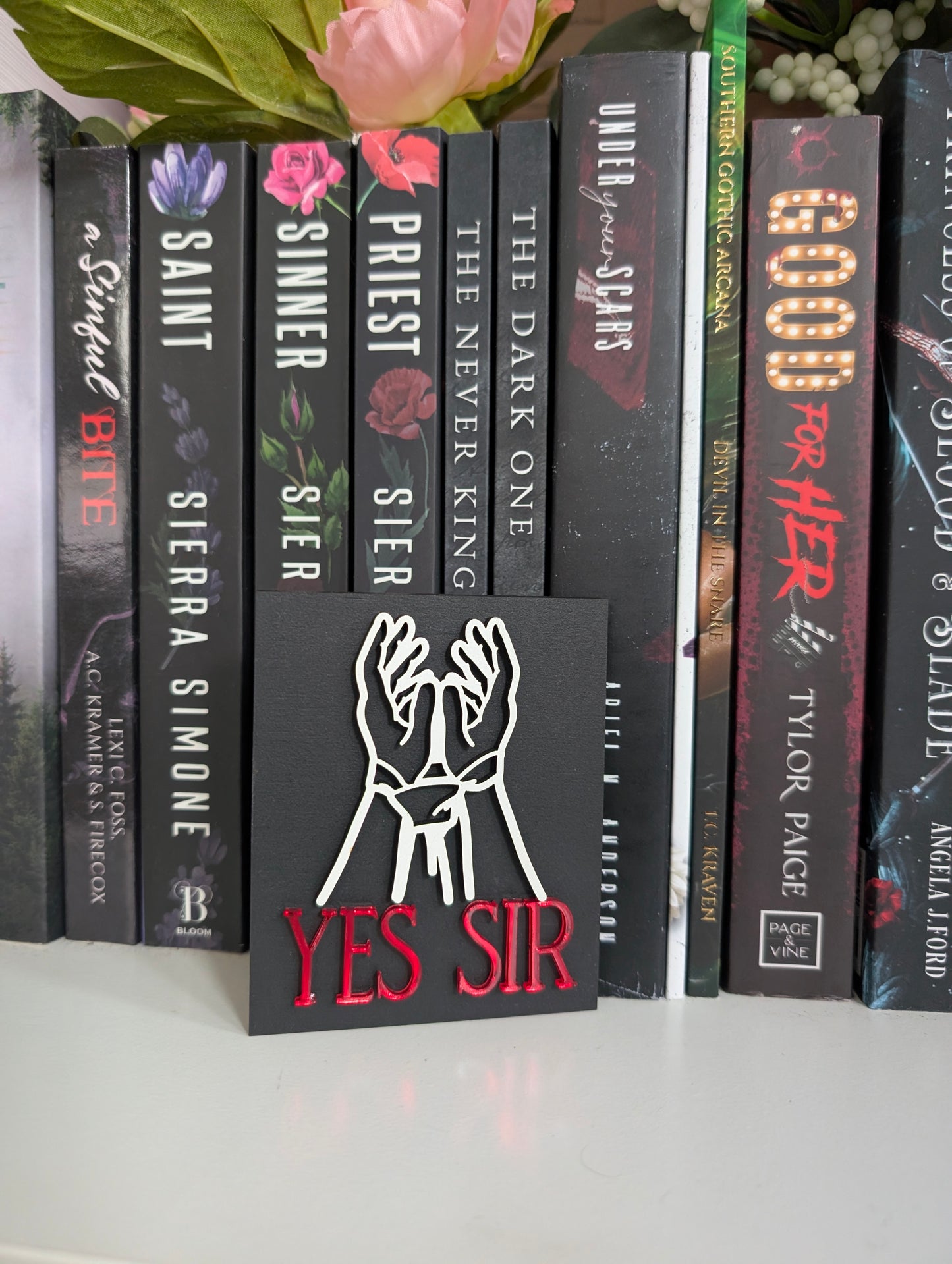 Yes Sir Bookshelf Sign
