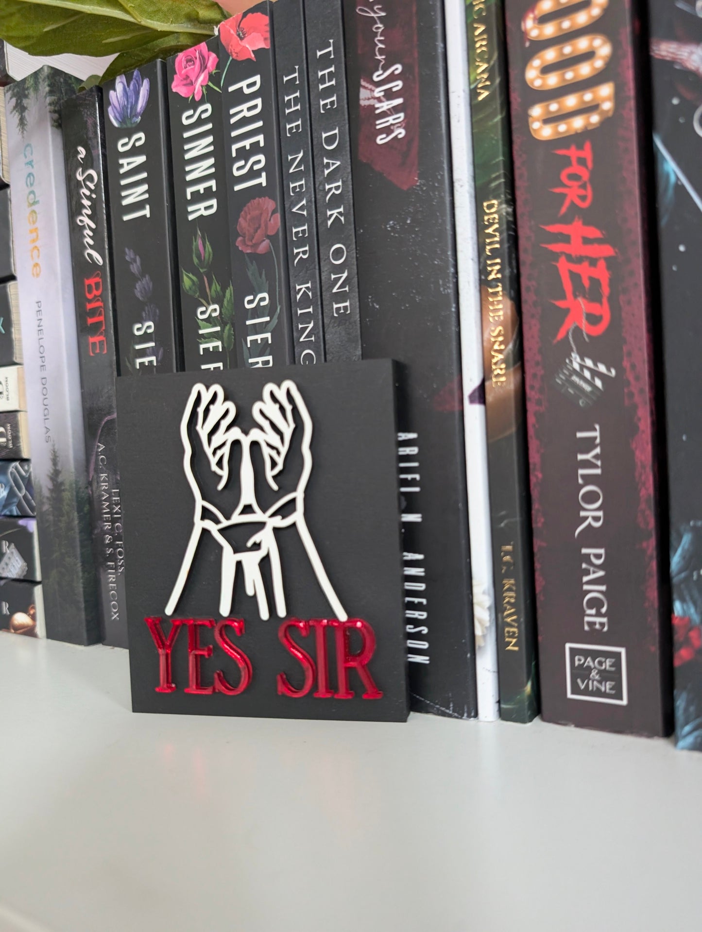 Yes Sir Bookshelf Sign
