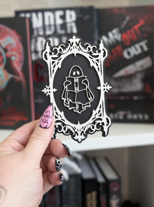 Reading Ghost Spooky Collection Bookshelf Sign