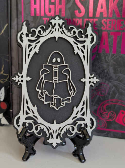 Reading Ghost Spooky Collection Bookshelf Sign
