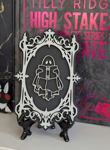 Reading Ghost Spooky Collection Bookshelf Sign