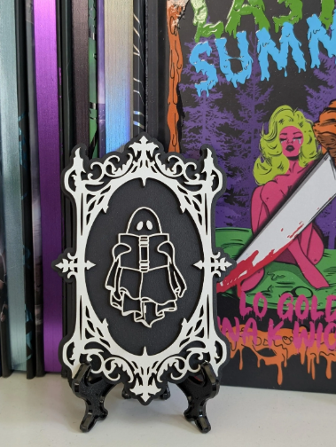 Reading Ghost Spooky Collection Bookshelf Sign