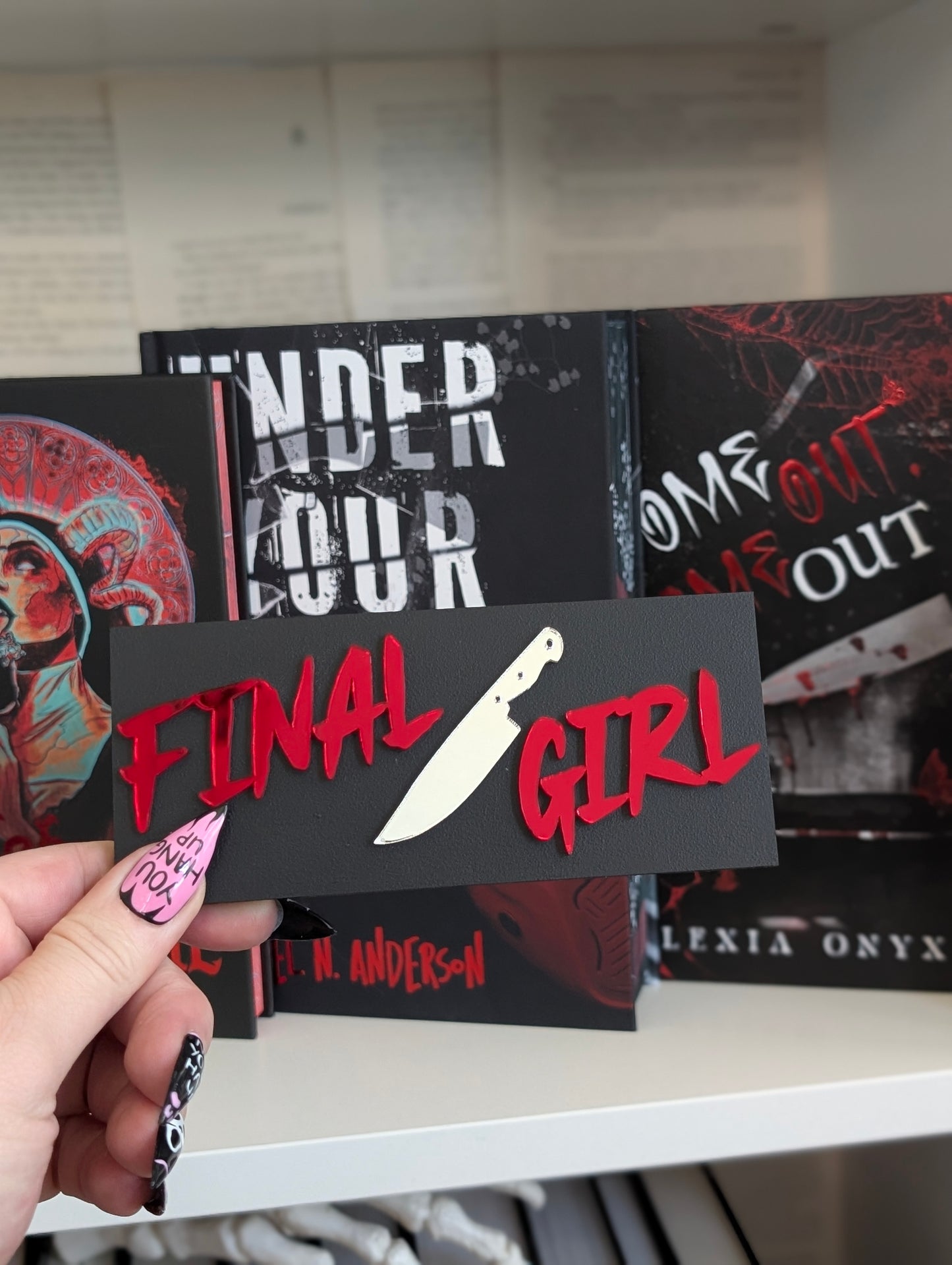 Final Girl Spooky Collection Bookshelf Sign
