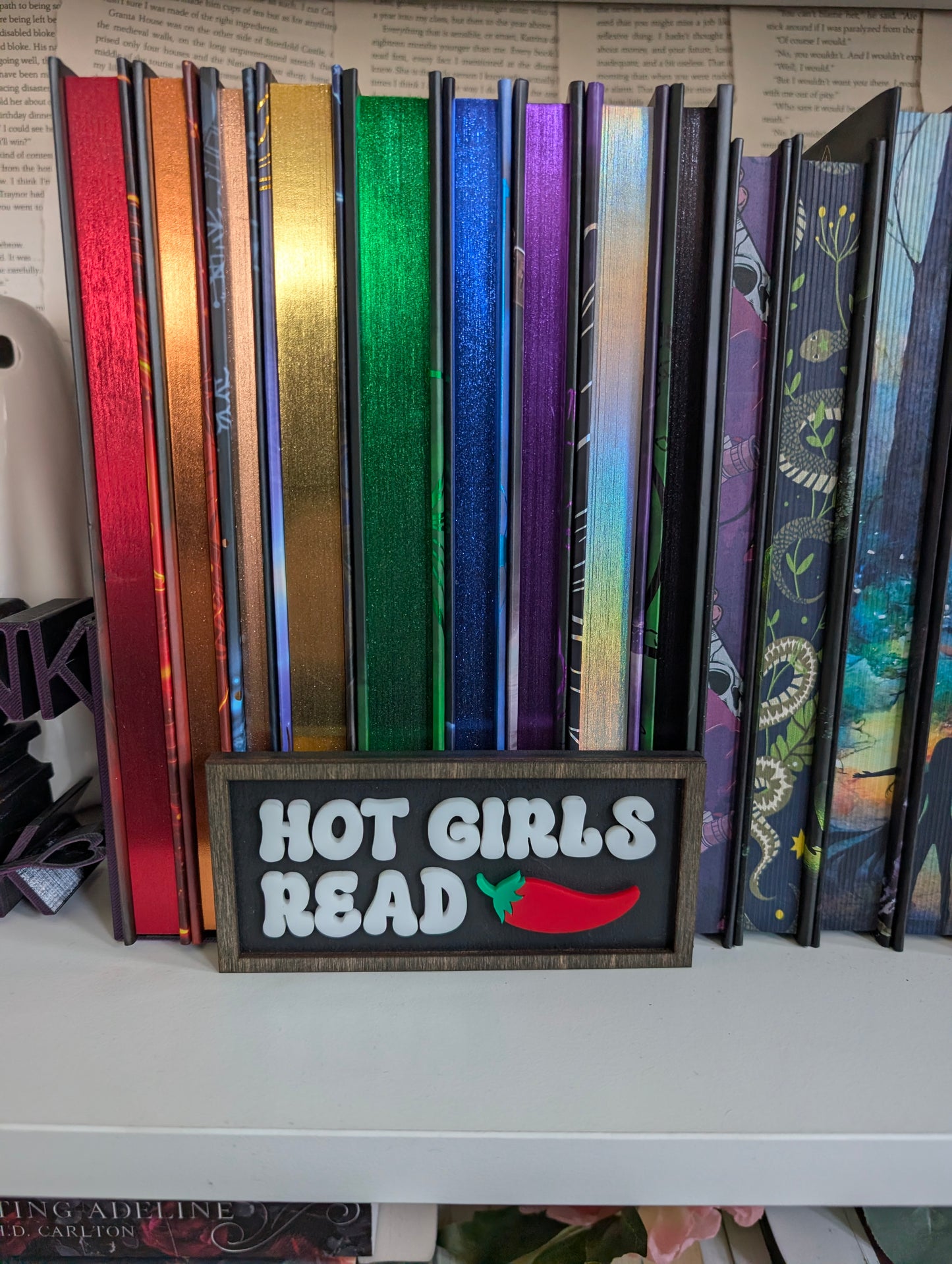 Hot Ghouls Read Bookshelf Sign