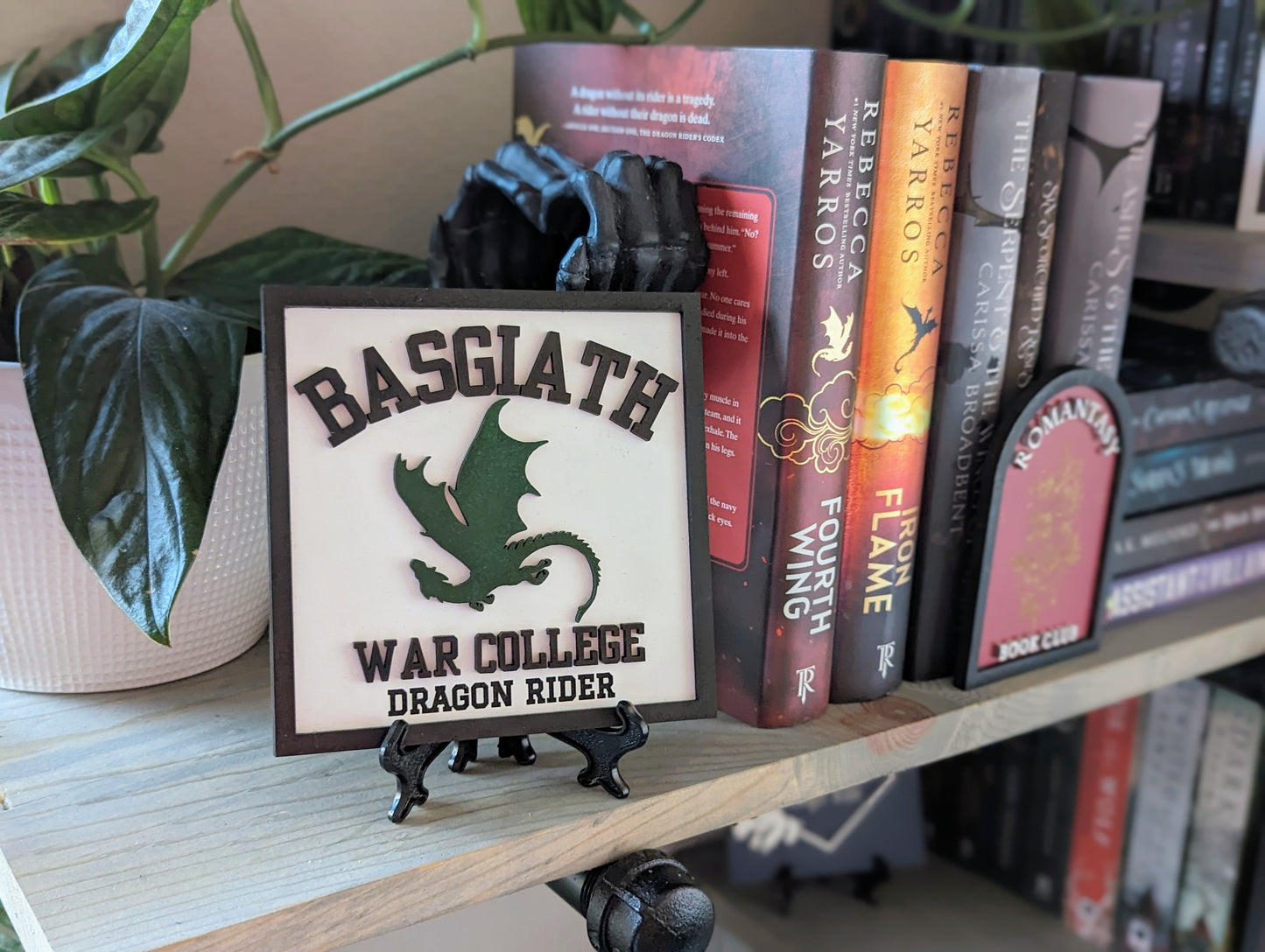 Basgiath War College Choose your Dragon | Licensed Fourth Wing Bookshelf Sign - Quill & Cauldron