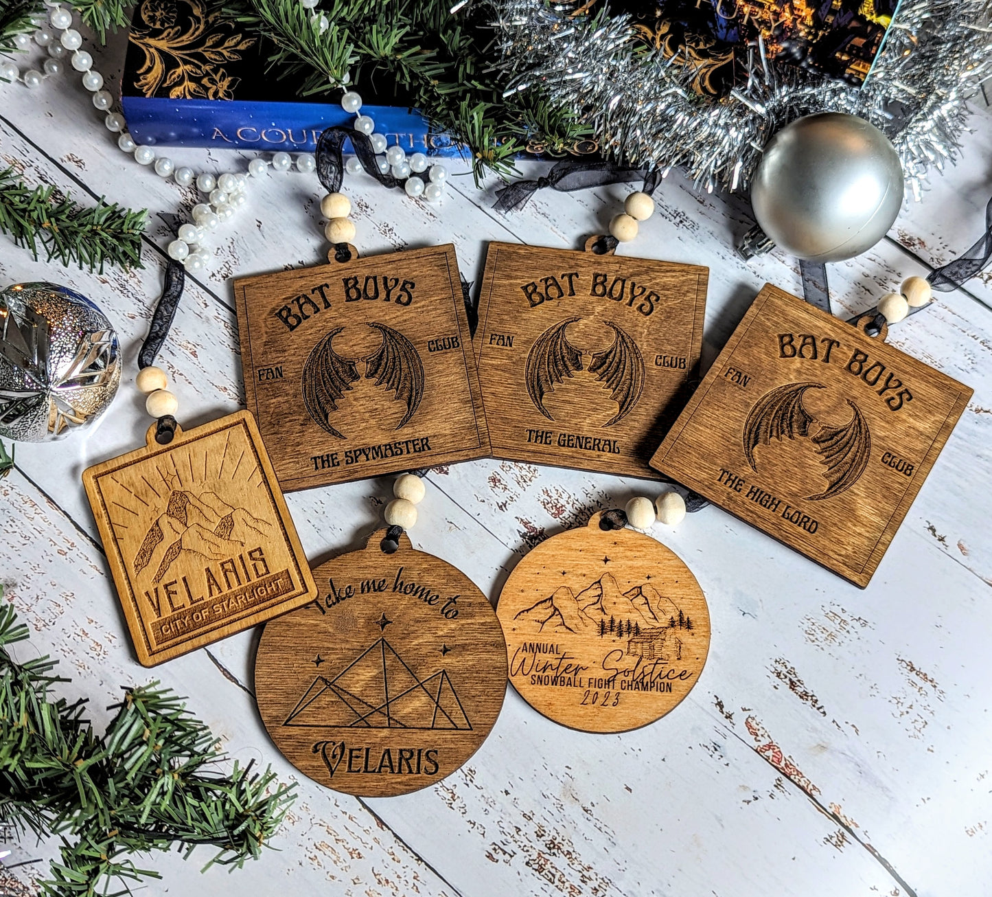 SJM Maasverse Collection Officially Licensed Christmas Holiday Ornaments - Quill & Cauldron