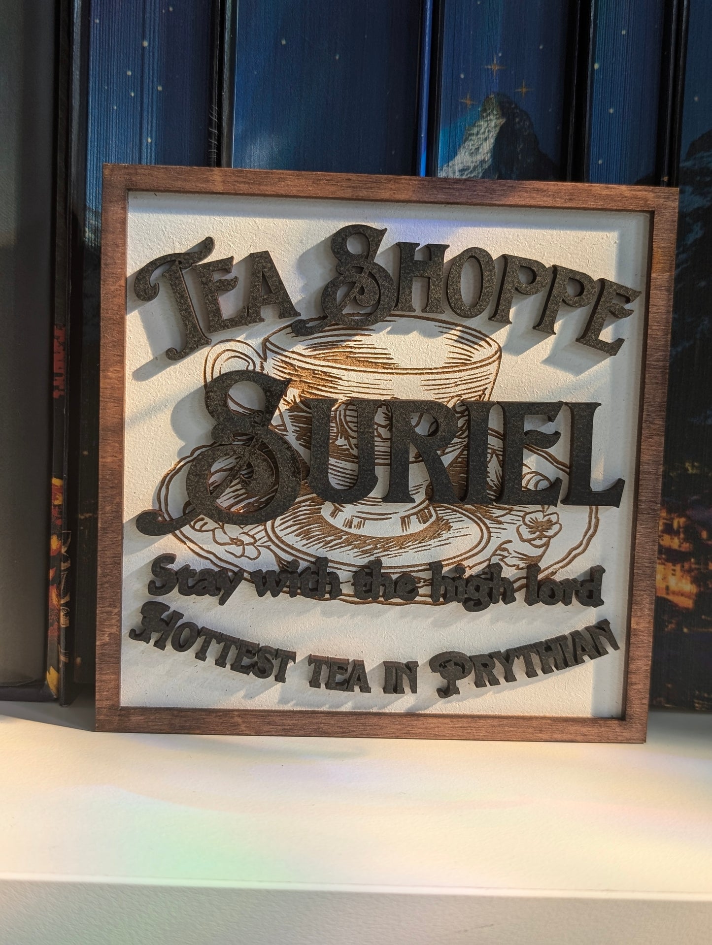 The Suriel Tea Shoppe | Licensed ACOTAR Bookshelf Sign