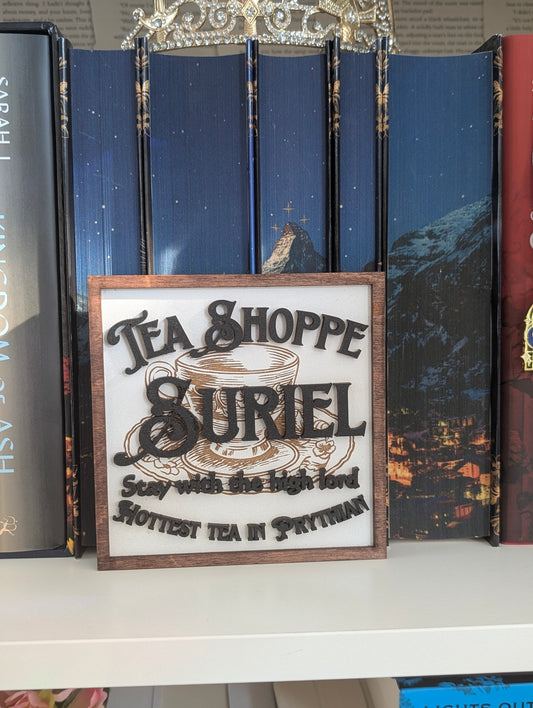 The Suriel Tea Shoppe | Licensed ACOTAR Bookshelf Sign