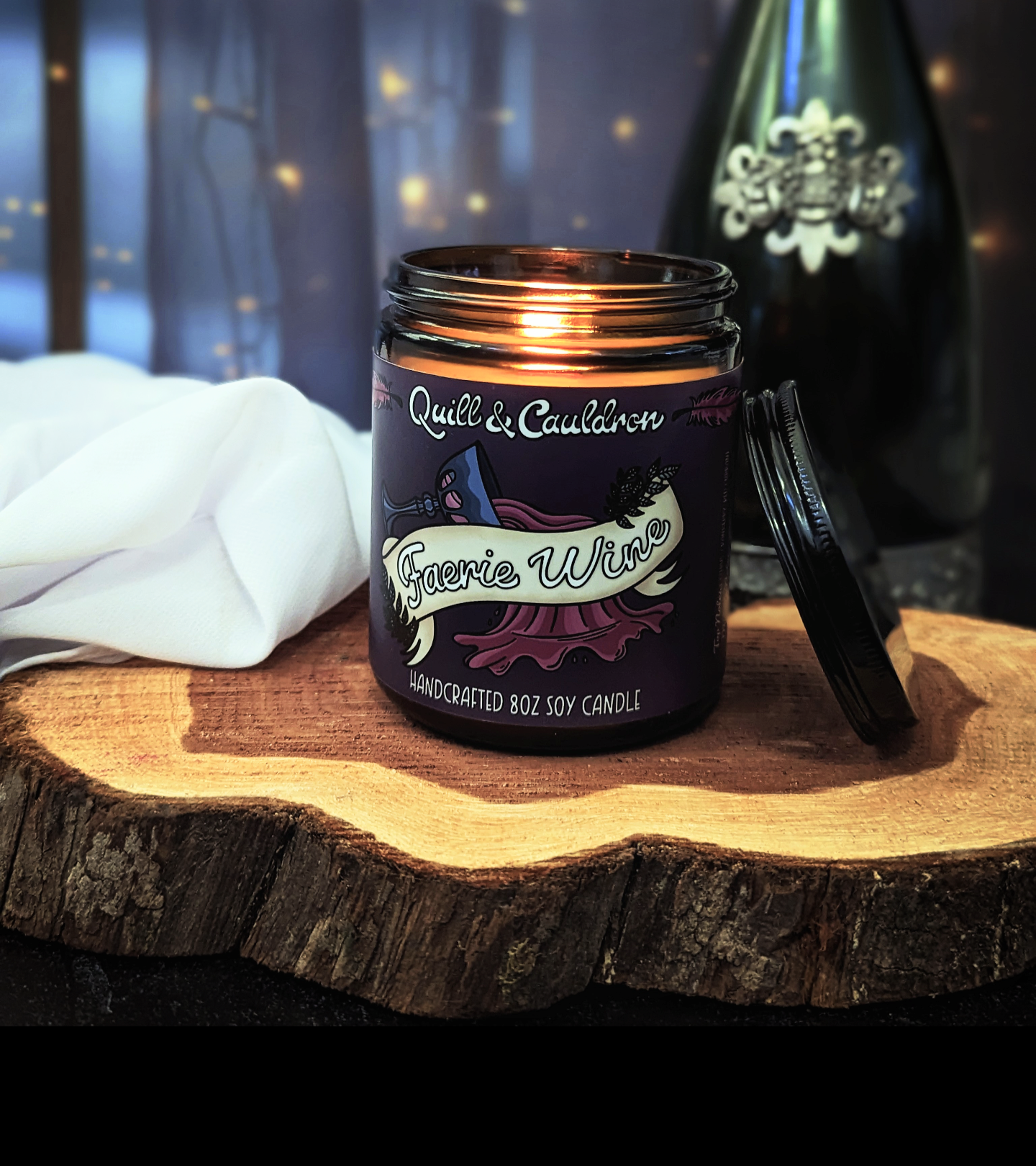 Readers Take Denver Preorder Faerie Wine 8oz Wood Wick Soy Candle - Quill & Cauldron