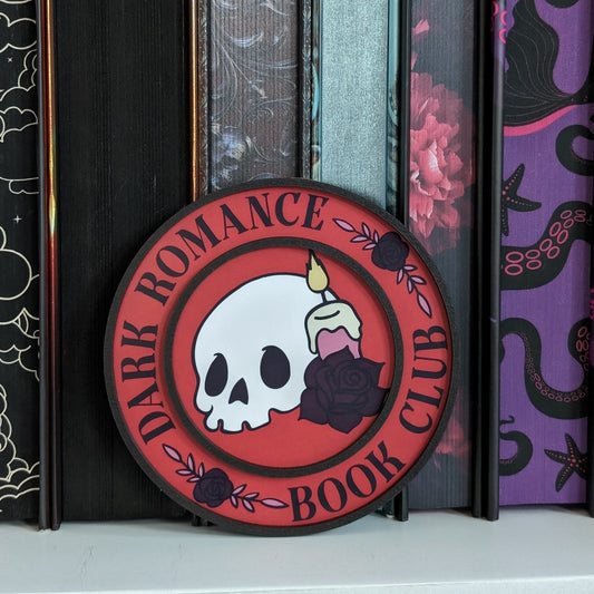 Dark Romance Book Club | Wooden Bookshelf Sign
